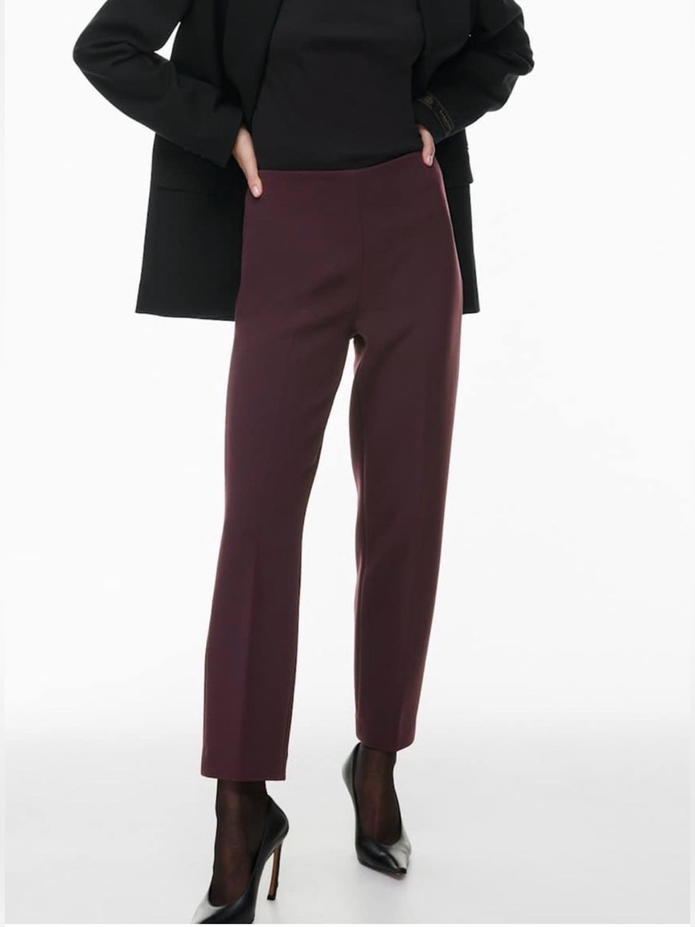 NWT ARITZIA Babaton Verdict Ankle Pants Women’s S Burgundy Red Tapered Leg